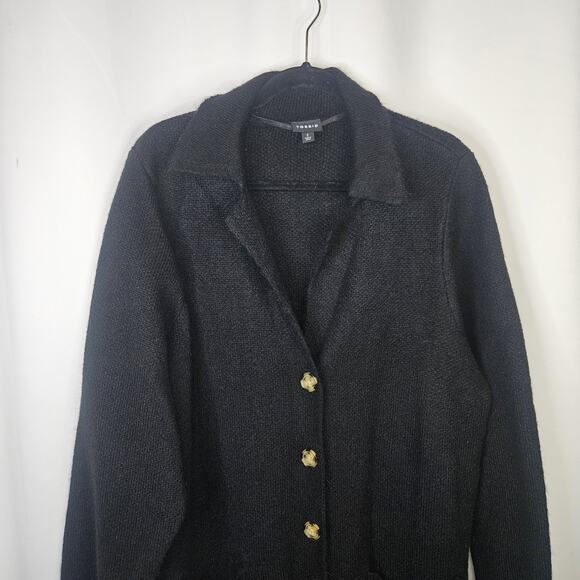 Torrid Long Sleeve Notched Collar Long Cardigan Sweater Black 2 2x 18 20 #A08689 - Picture 2 of 7